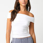 Leslie Off Shoulder Top- White