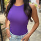 Farrah Fitted Ribbed Bodysuit- Purple