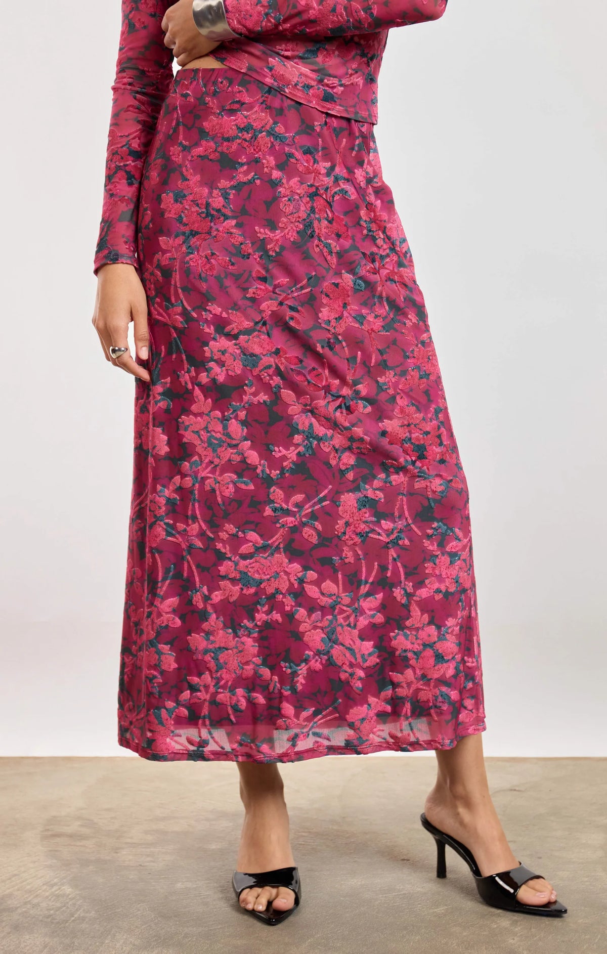 Velvet Rebellion Skirt- Fuchsia