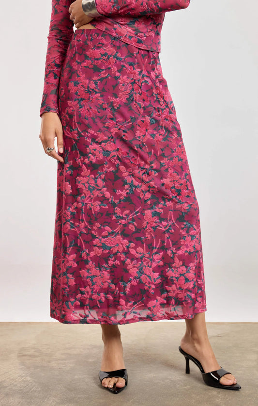 Velvet Rebellion Skirt- Fuchsia