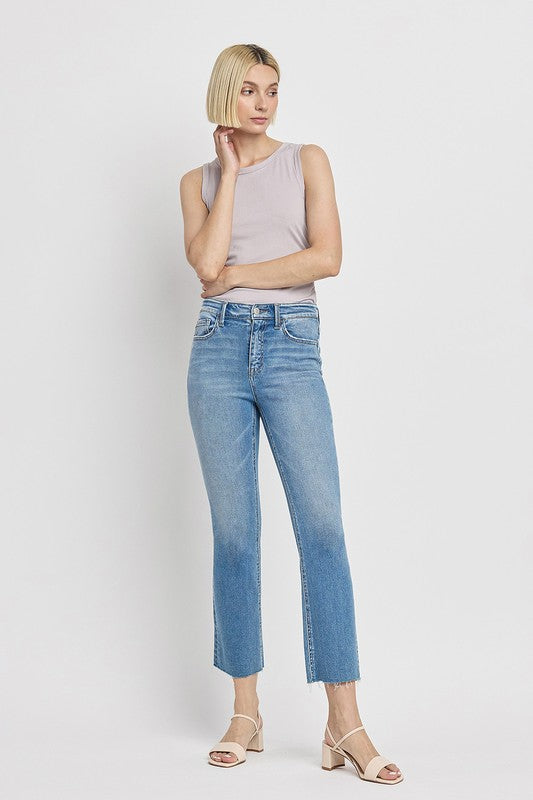 Reptar (Bella) HR Cropped Flare Denim- Blue