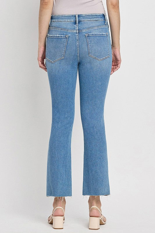 Reptar (Bella) HR Cropped Flare Denim- Blue