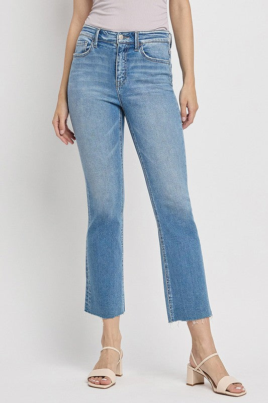 Reptar (Bella) HR Cropped Flare Denim- Blue