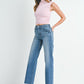 Colette Slim Palazzo w/Scissor Cut- Med Denim