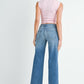 Colette Slim Palazzo w/Scissor Cut- Med Denim