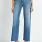 Colette Slim Palazzo w/Scissor Cut- Med Denim