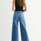 Sloane Scissor Cut Wide Leg- Med Denim