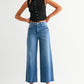 Sloane Scissor Cut Wide Leg- Med Denim