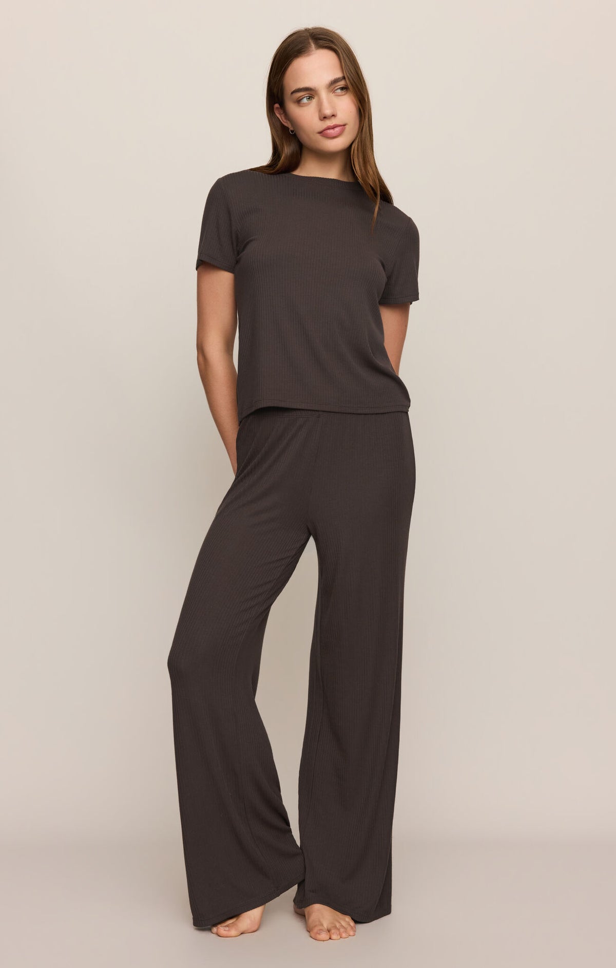 Z Supply Just Right Rib Pant- Cocoa Bean