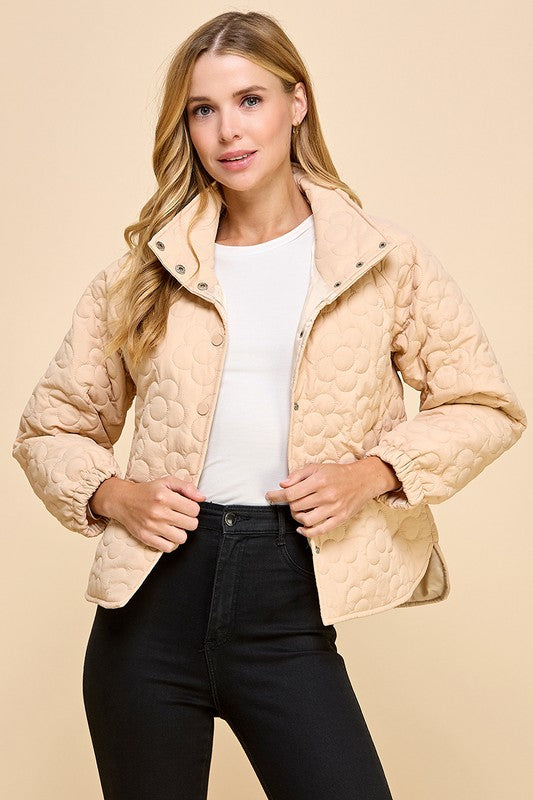 Quilted Jacket- Beige