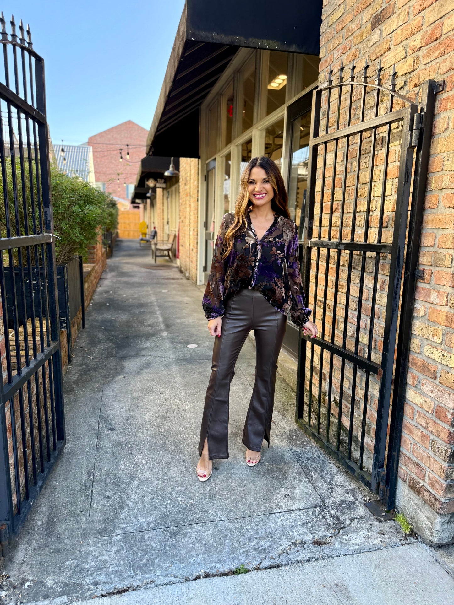 Jacaranda Burnout Top- Purple