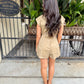 Seedling Contrast Stitch Romper- Khaki Ivory
