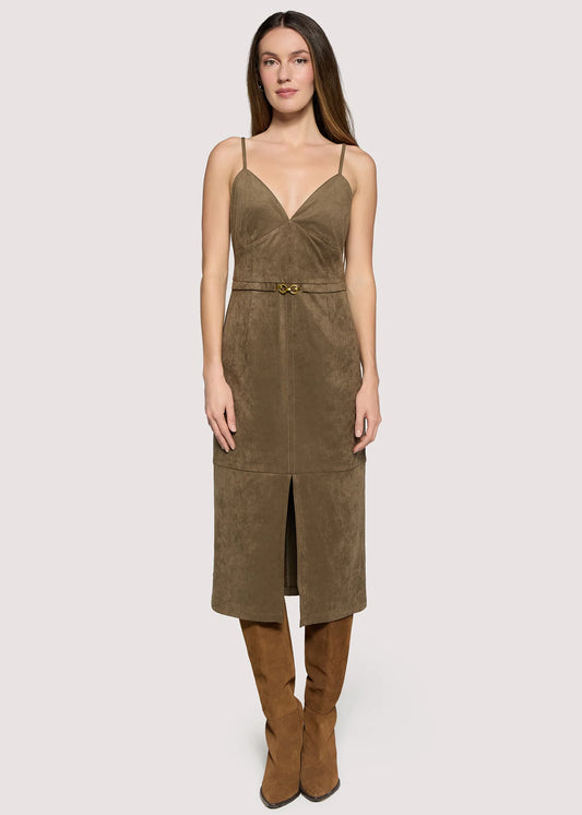 Urban Fall Midi Dress- Olive