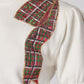 Christmas Plaid Bow Top- White