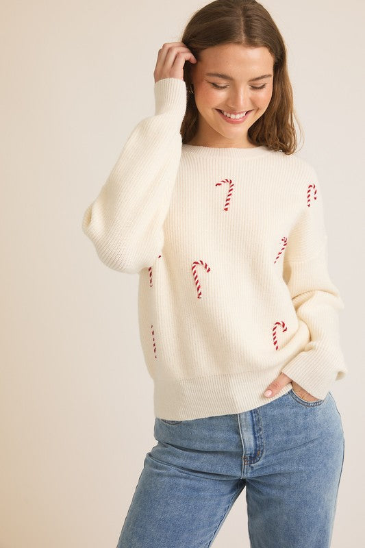 Candy Cane Pullover Sweater