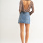 Meaux Denim Mini Skirt- Medium Denim