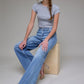 Nori Midrise Wide Leg Denim- Med Light