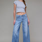 Nori Midrise Wide Leg Denim- Med Light