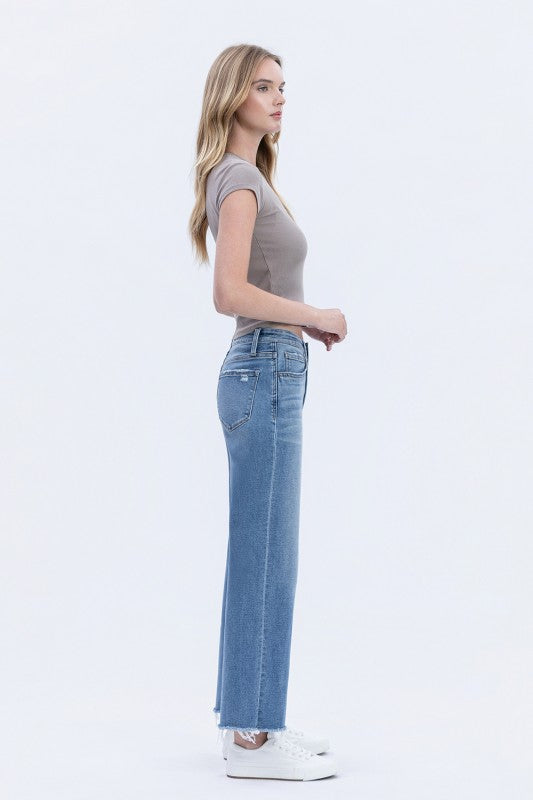 Kendall (Evening Star) HR Ankle Dad Jeans- Med Wash