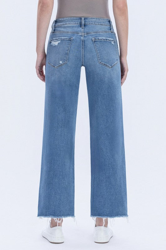 Kendall (Evening Star) HR Ankle Dad Jeans- Med Wash