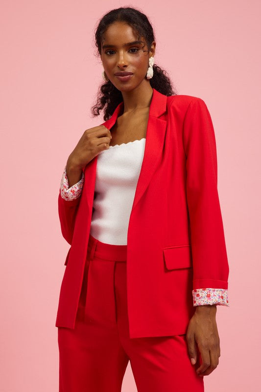 Scarlett Pocket Blazer- Red