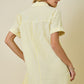 Day Striped Shirt Dress- Lemon/White