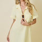 Day Striped Shirt Dress- Lemon/White