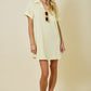 Day Striped Shirt Dress- Lemon/White