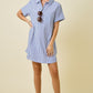Day Striped Shirt Dress- Navy