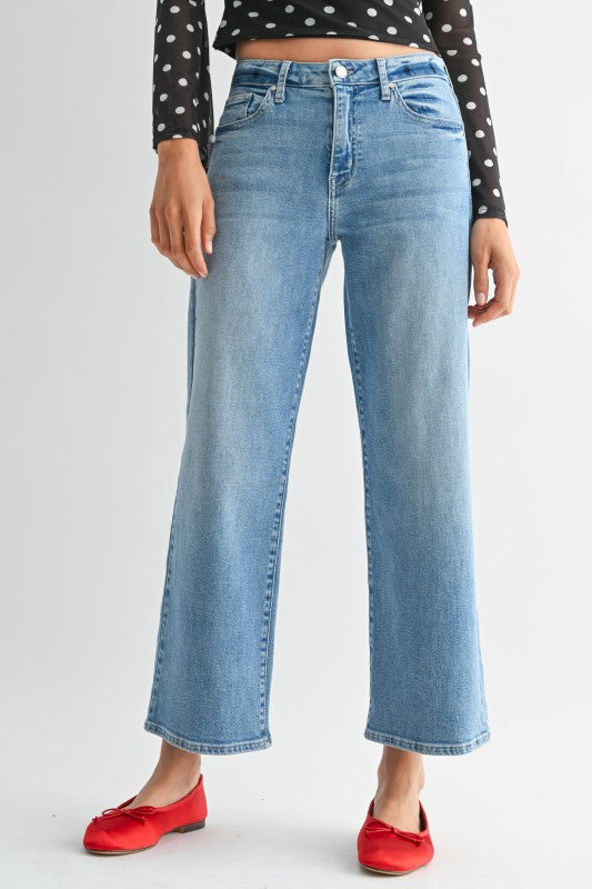 Margo Petite Slim Wide Leg- Light Denim