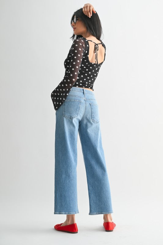 Margo Petite Slim Wide Leg- Light Denim