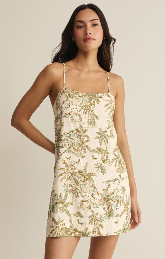 Z Supply Maude Tiki Tide Mini Dress- Island Coconut