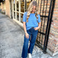 Alexi SS Sweater Top- Blue