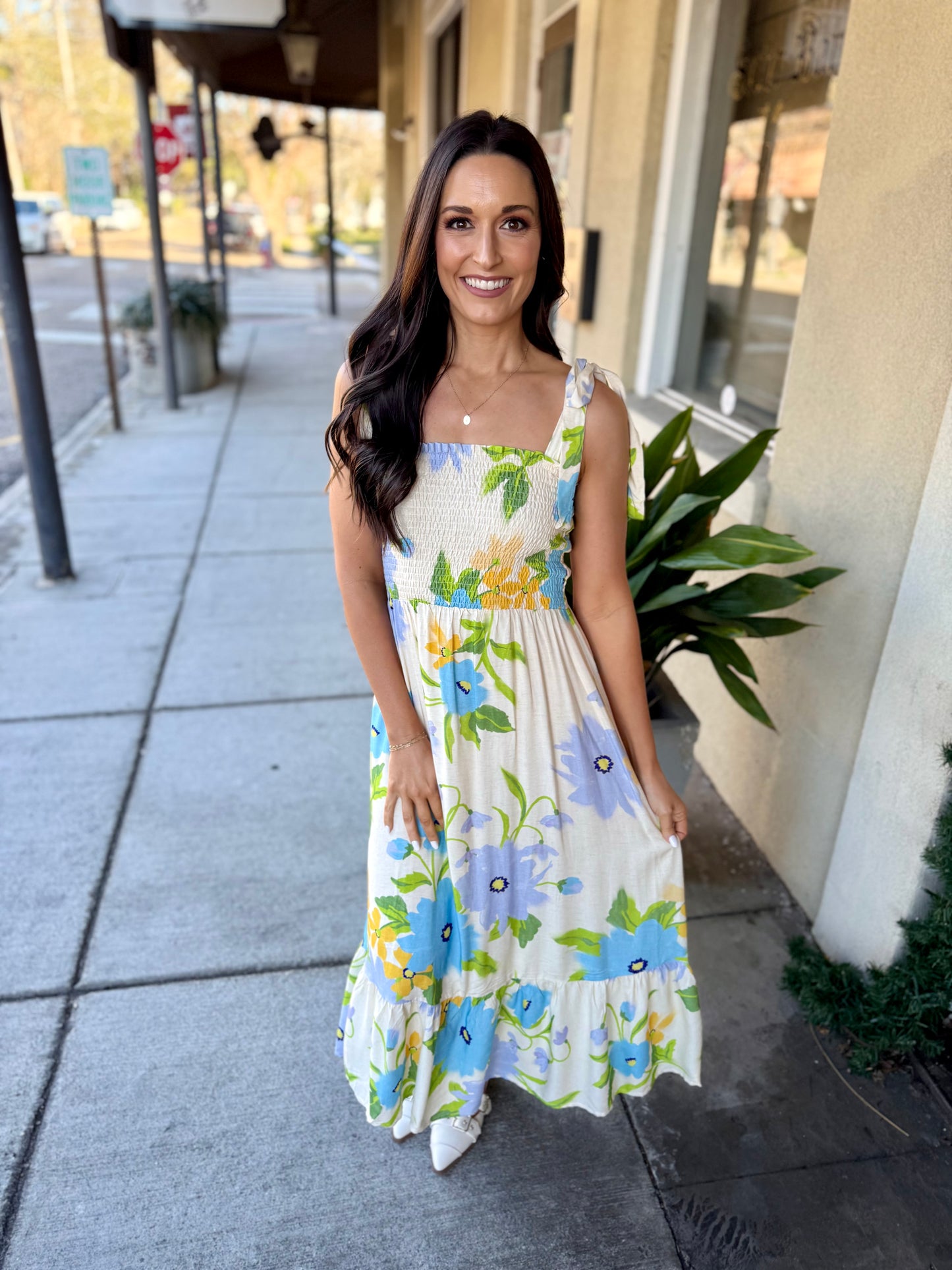 Fresh Cut Maxi Dress- Cream