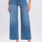 Aileeah (Right) HR Cropped Slim Wide Denim- Blue