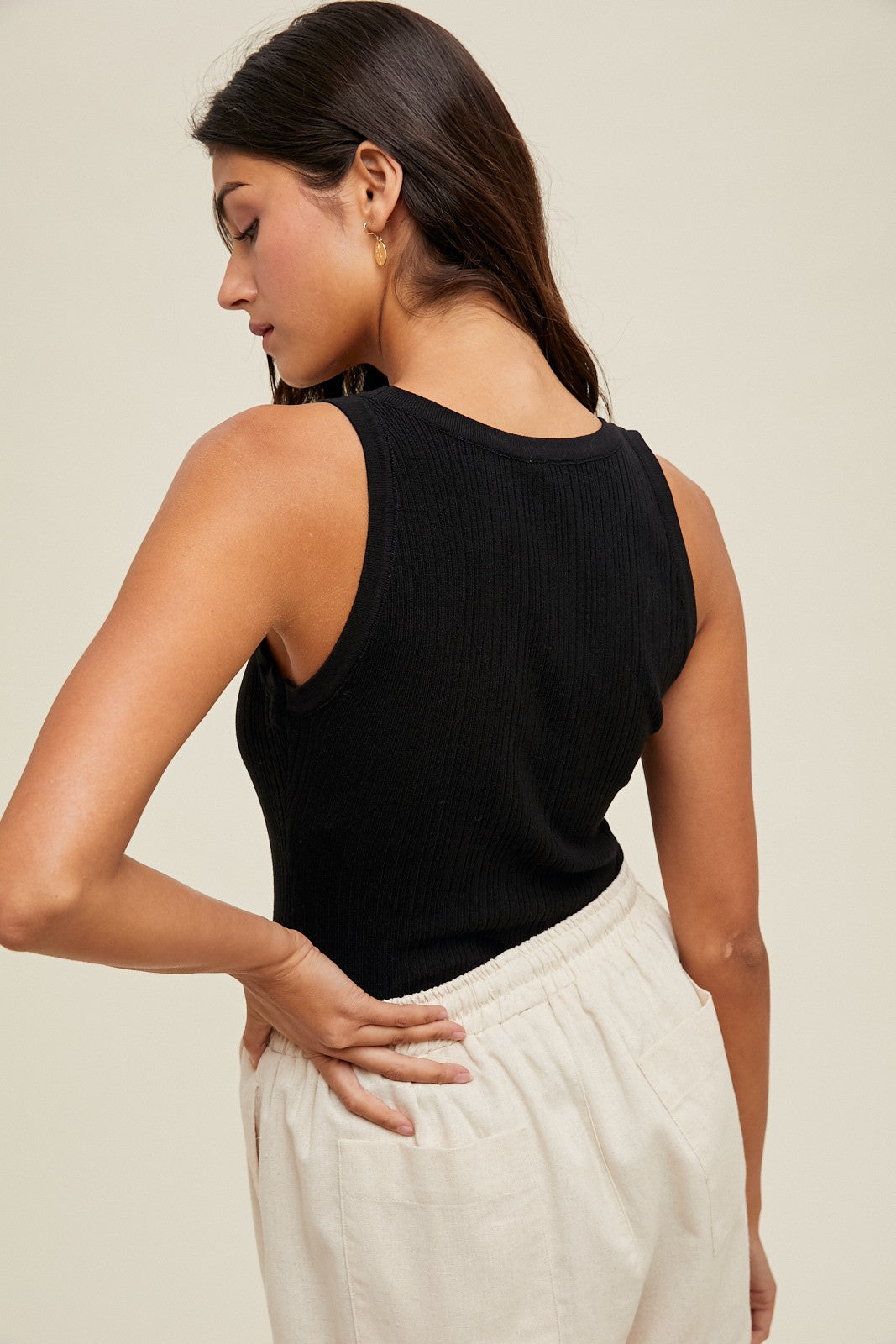 Reece Ribbed Sweater Bodysuit- Black