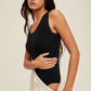 Reece Ribbed Sweater Bodysuit- Black