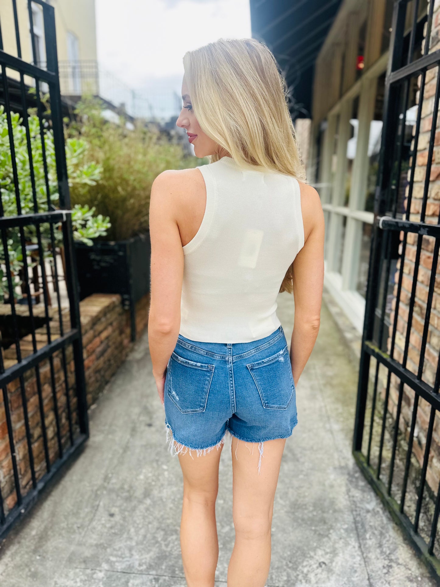 Alexis Knit Sweater Tank- Ivory