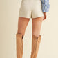 Newman Faux Leather Skort- Cream