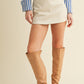 Newman Faux Leather Skort- Cream