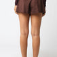 Brylee Faux Suede Shorts- Brown