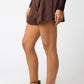 Brylee Faux Suede Shorts- Brown