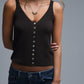 Erica Button Tank- Brown