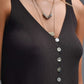 Erica Button Tank- Brown