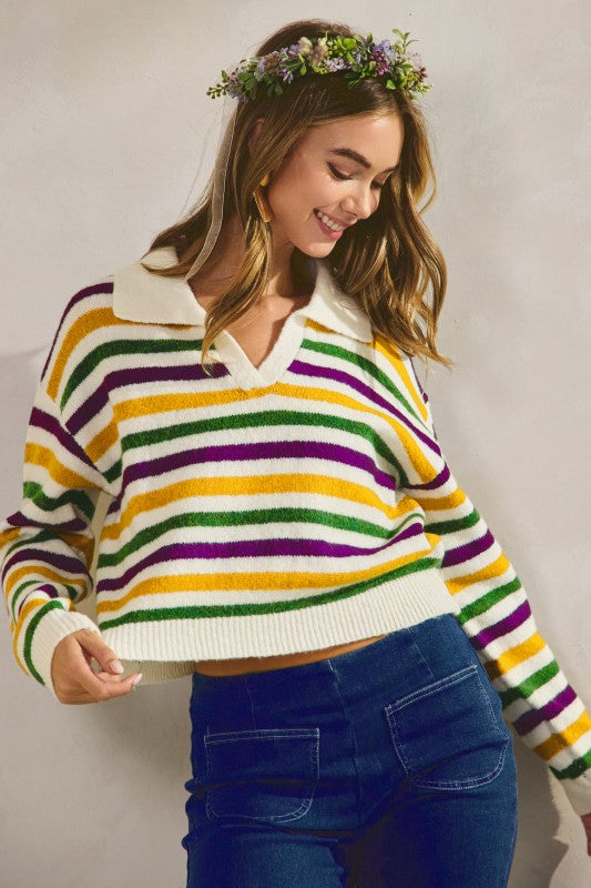 Orleans MG Stripe Dolman Sweater