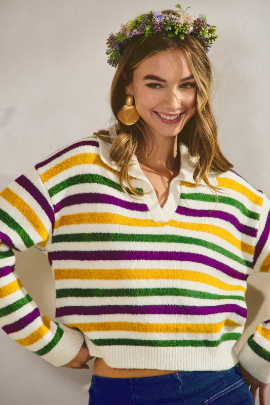 Orleans MG Stripe Dolman Sweater