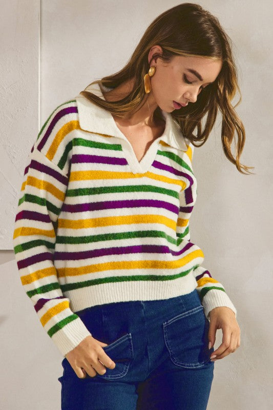 Orleans MG Stripe Dolman Sweater