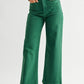 Patch Pocket Wide Leg- Green