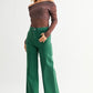 Patch Pocket Wide Leg- Green