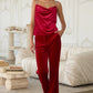 Ashley Velvet Pants- Red